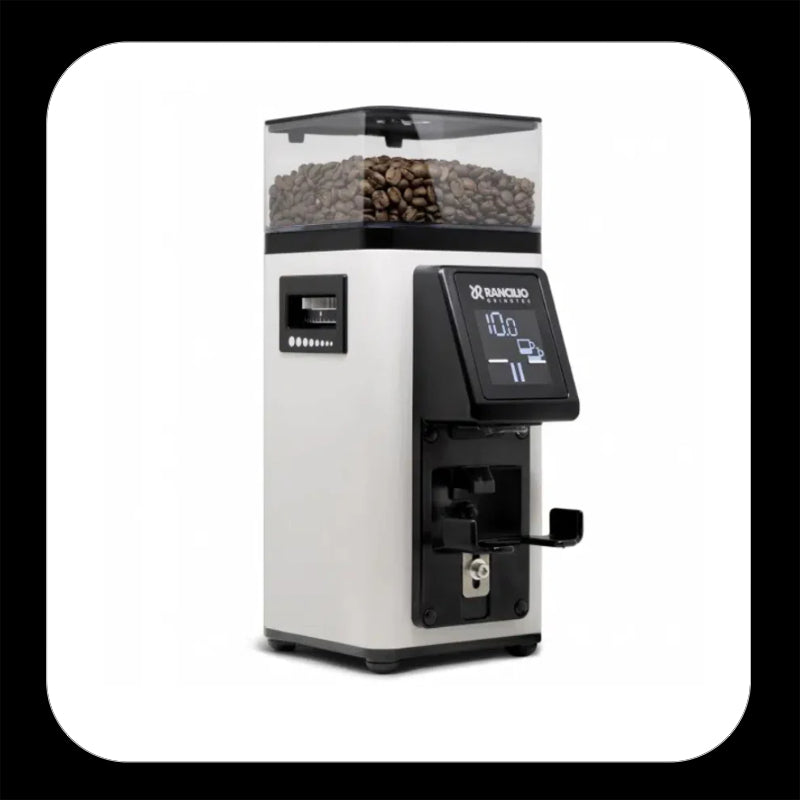 Rancilio Stile Coffee grinder in White Diagonal View